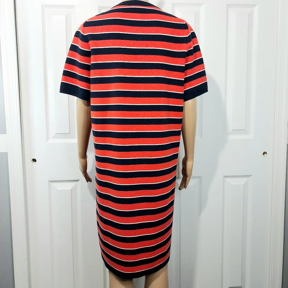 J.Crew Stripe Short Sleeve Merino Wool Sweater Dress, Size L - Picture 4 of 10